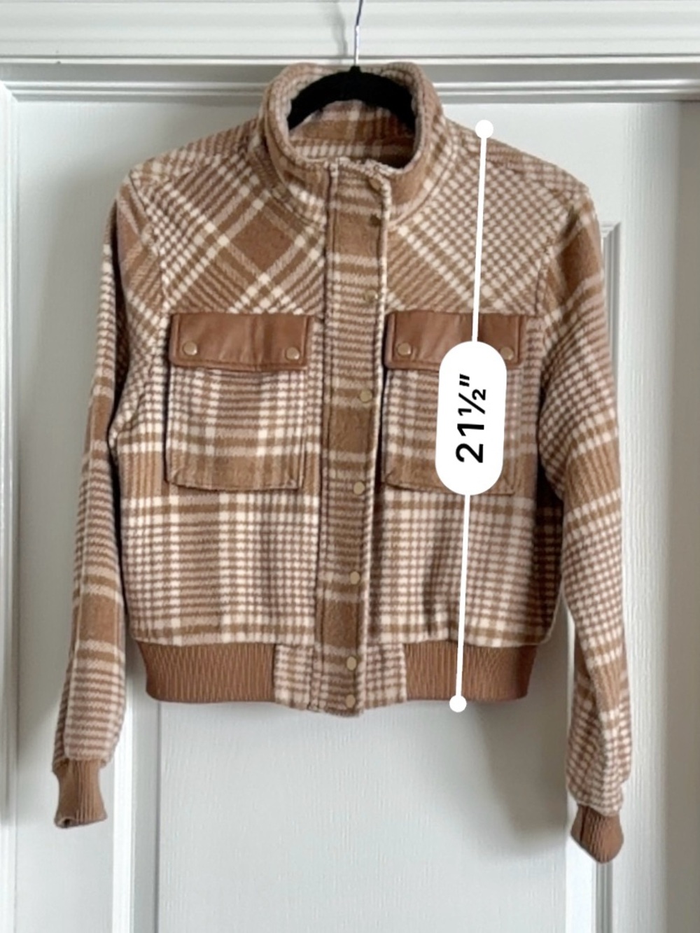 Anthropologie Avec Les Filles Plaid Bomber Jacket Size S - Picture 6 of 13